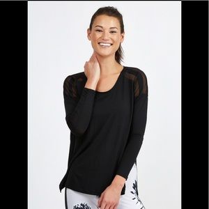 Body Language Slit Cami Top in black.